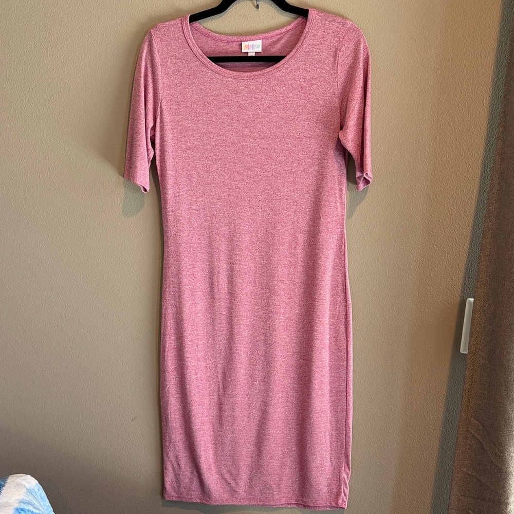 LuLaRoe Heather Pink T-Shirt Dress